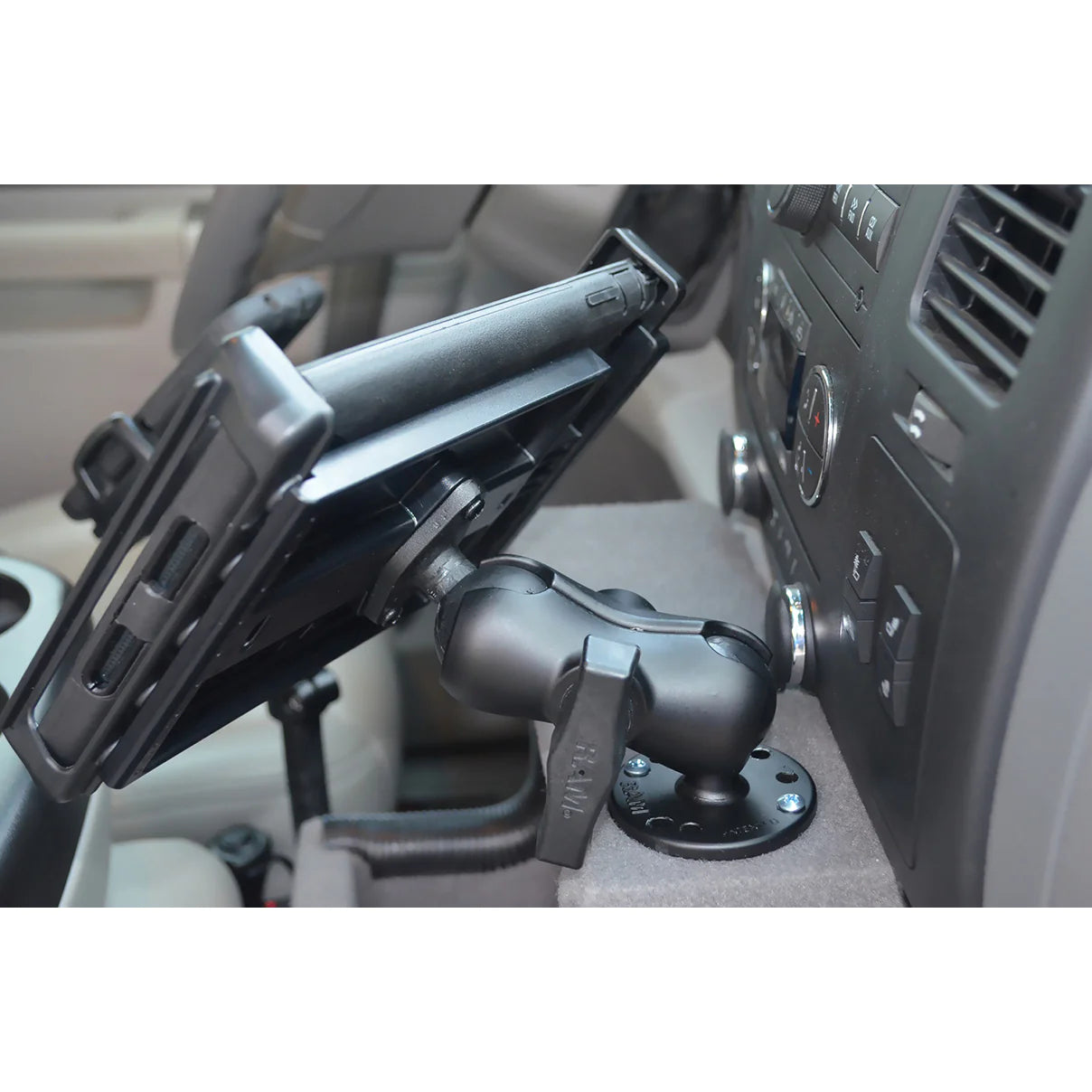 RAM Double Ball Mount with Diamond Plate Adapter - Short (RAM-138U-B) - KBM Outdoors
