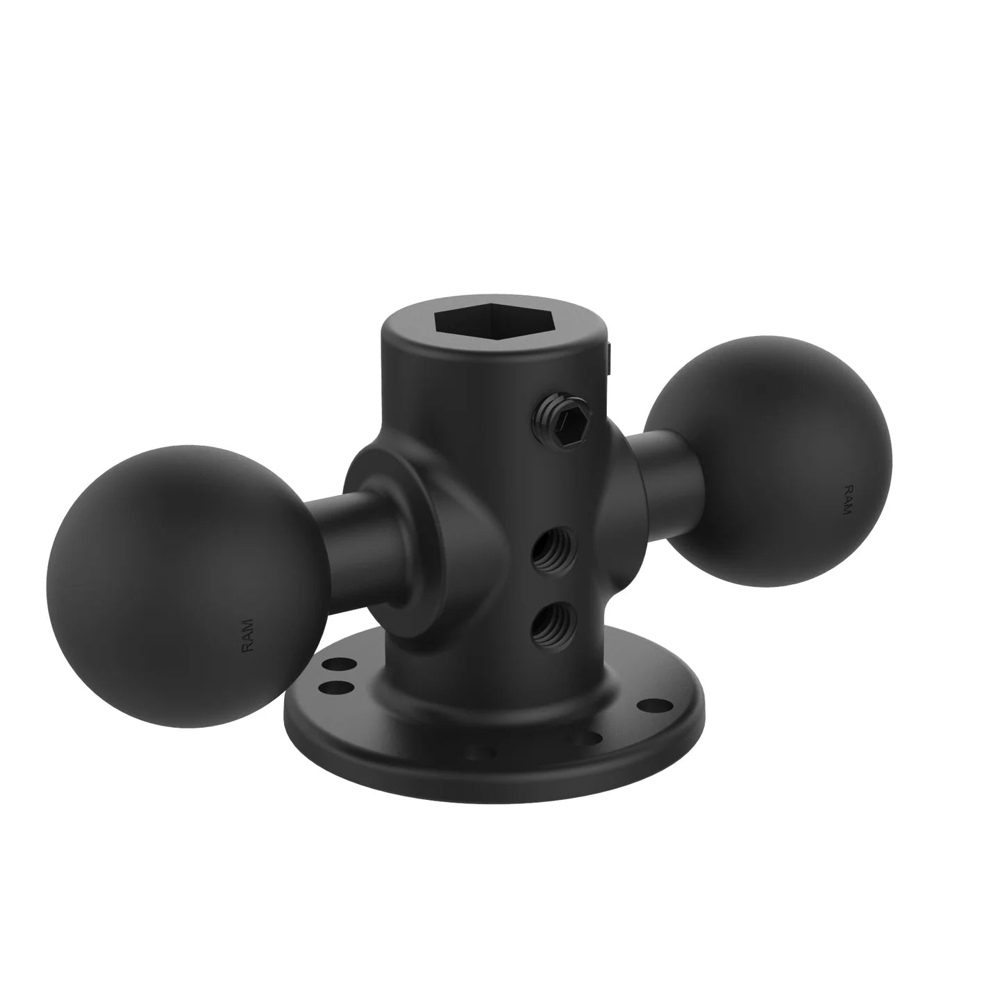 Ram Mount RAM® Double Ball Adapter with Round Base - C Size (RAM-217-1U) - KBM Outdoors