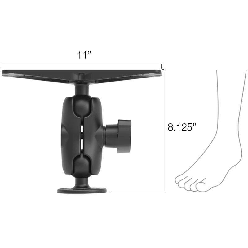 RAM Large Marine Electronics Mount D Size Short (RAM-D-111U-C) - KBM Outdoors
