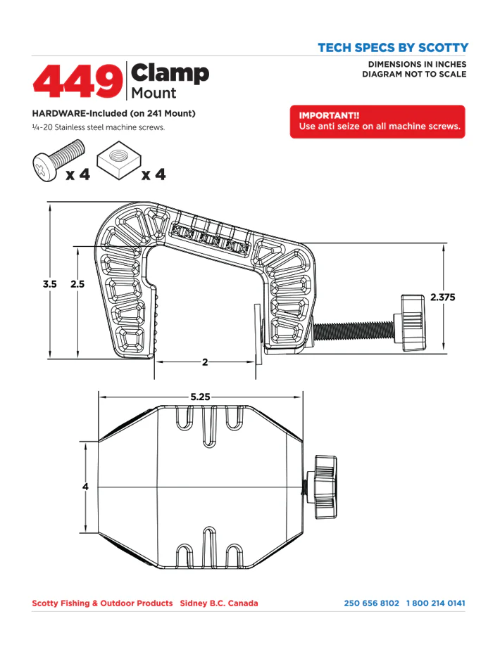 SCOTTY 449 Clamp Mount