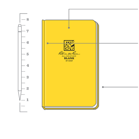 Rite in the Rain Hard Cover Book 4.75"x7.5" - Blank - No. 330F