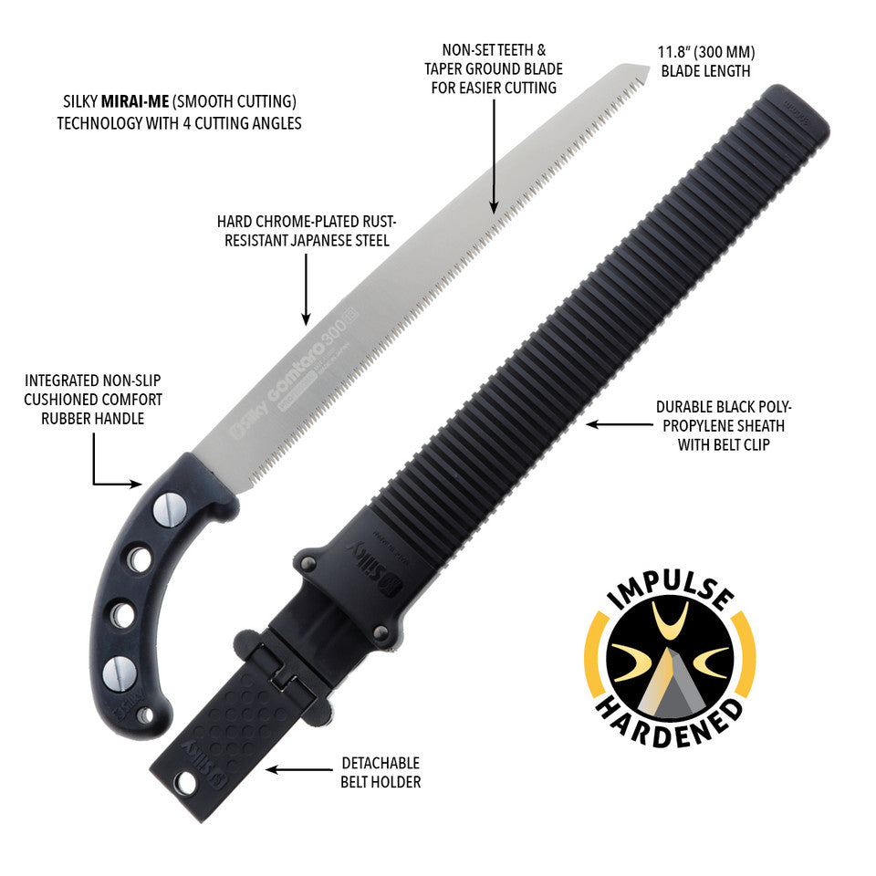 Silky Gomtaro Hand Saw 300 - Straight - Fine Teeth (104-30)