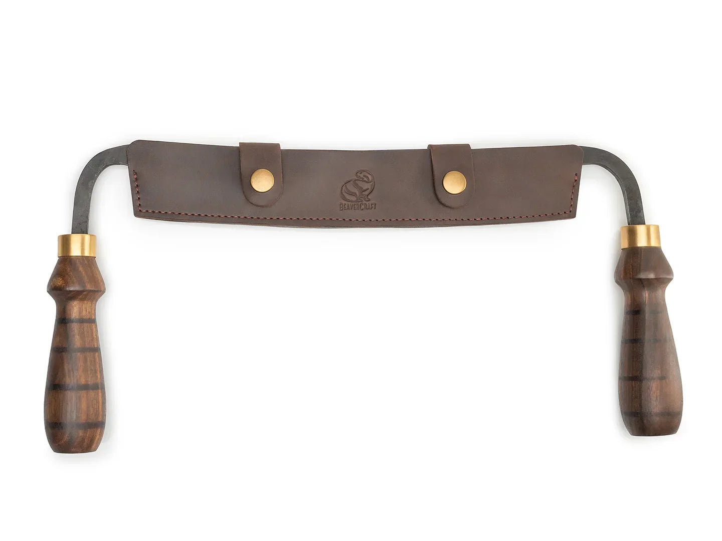 BeaverCraft Hand-Forged Drawknife with Leather Sheath 15"