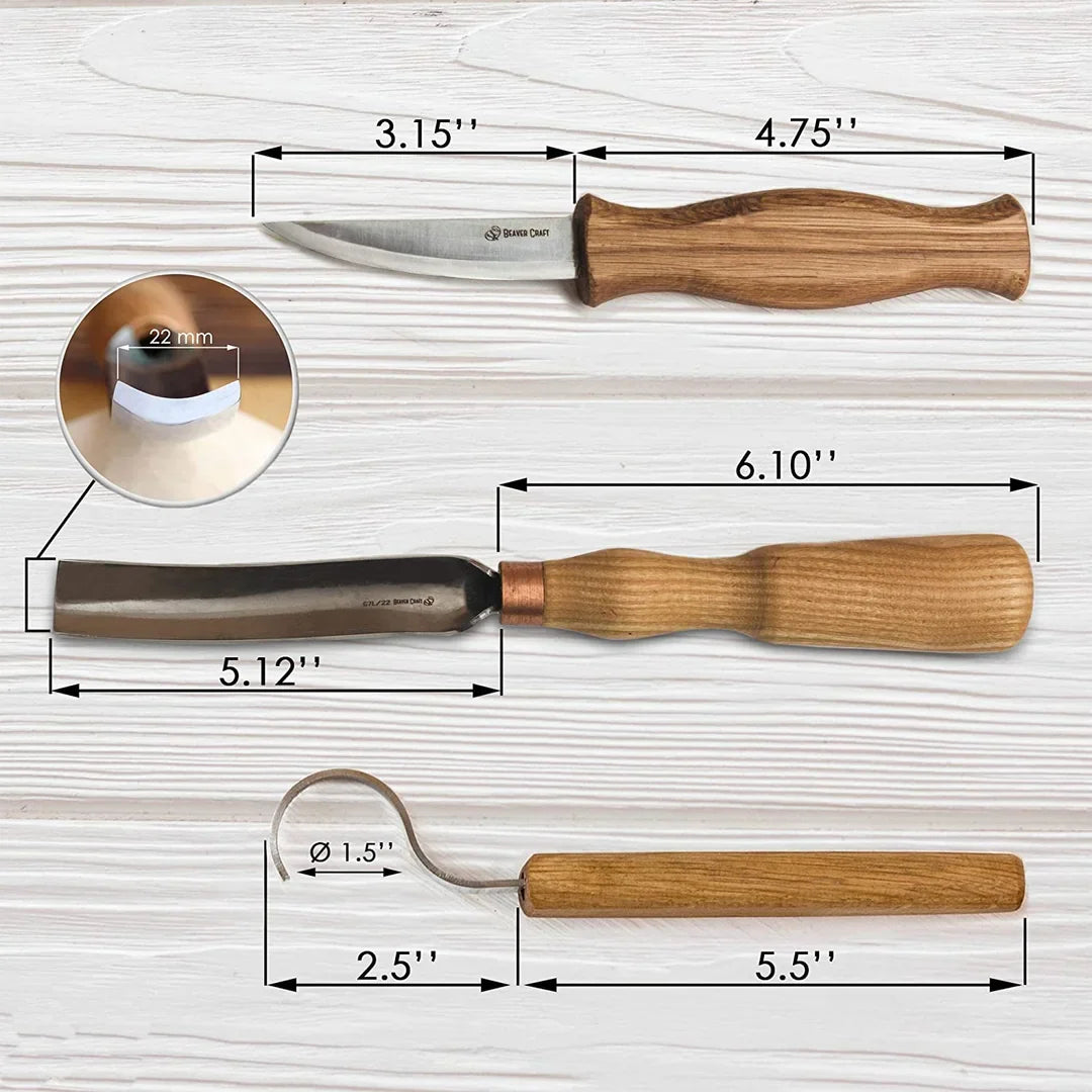 BeaverCraft Spoon Carving Set with Gouge (S14)