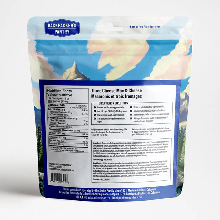 Backpackers Pantry - Three Cheese Macaroni & Cheese - KBM Outdoors