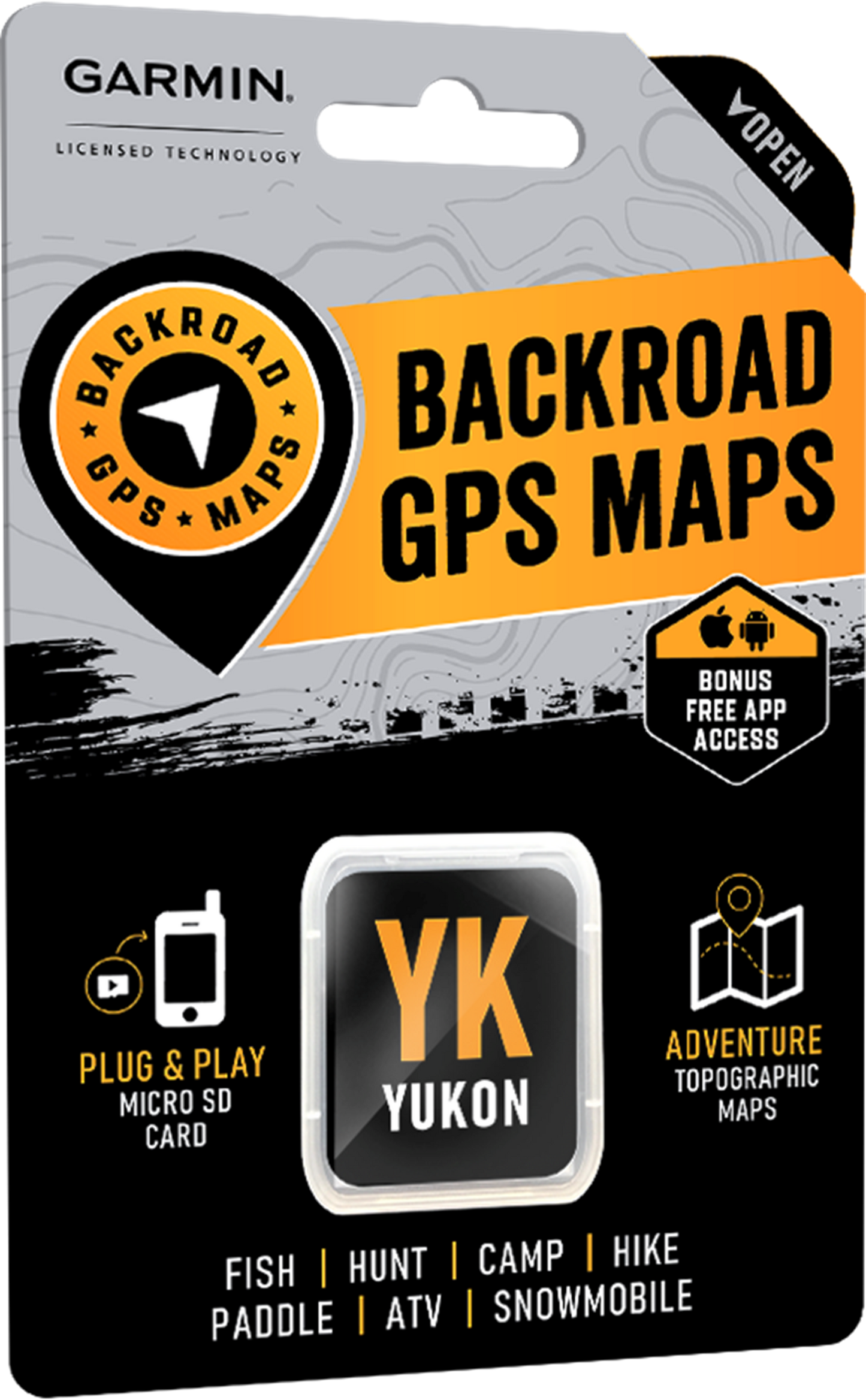 Backroad Maps GPS TOPO for Garmin Handhelds - SD Card - Yukon