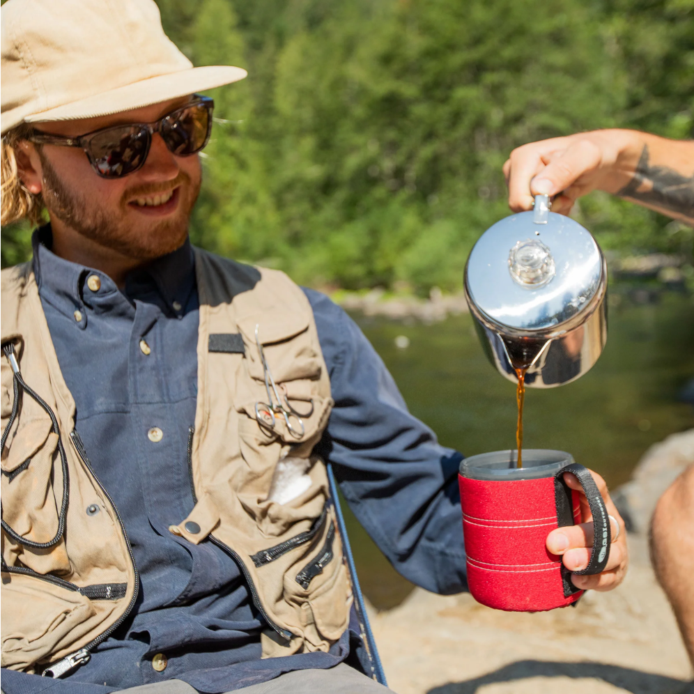 GSI Glacier Stainless Coffee Percolator with Silicone Handle