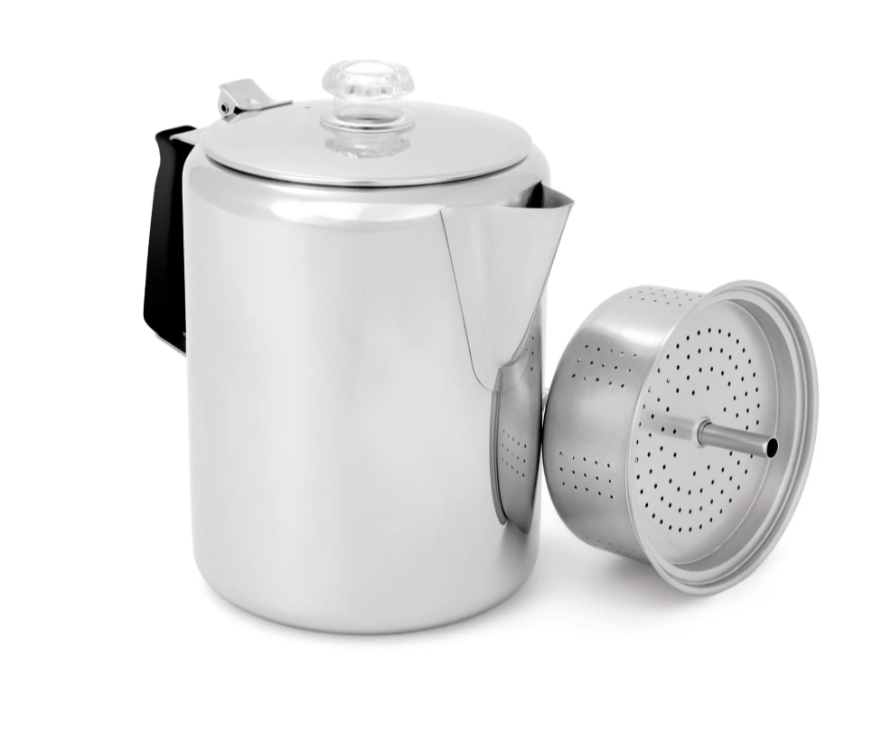 GSI Glacier Stainless Coffee Percolator with Silicone Handle