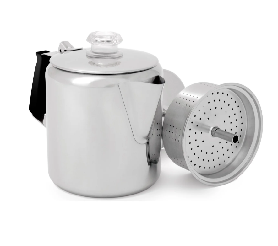 GSI Glacier Stainless Coffee Percolator with Silicone Handle