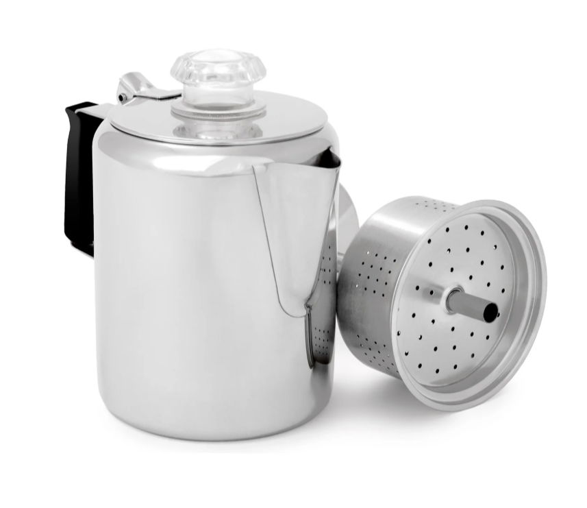 GSI Glacier Stainless Coffee Percolator with Silicone Handle
