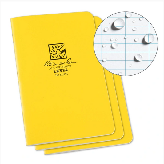 Rite in the Rain Stapled Notebooks 4.5"x7" - Level Pattern - 3 Packs - No. 311FX