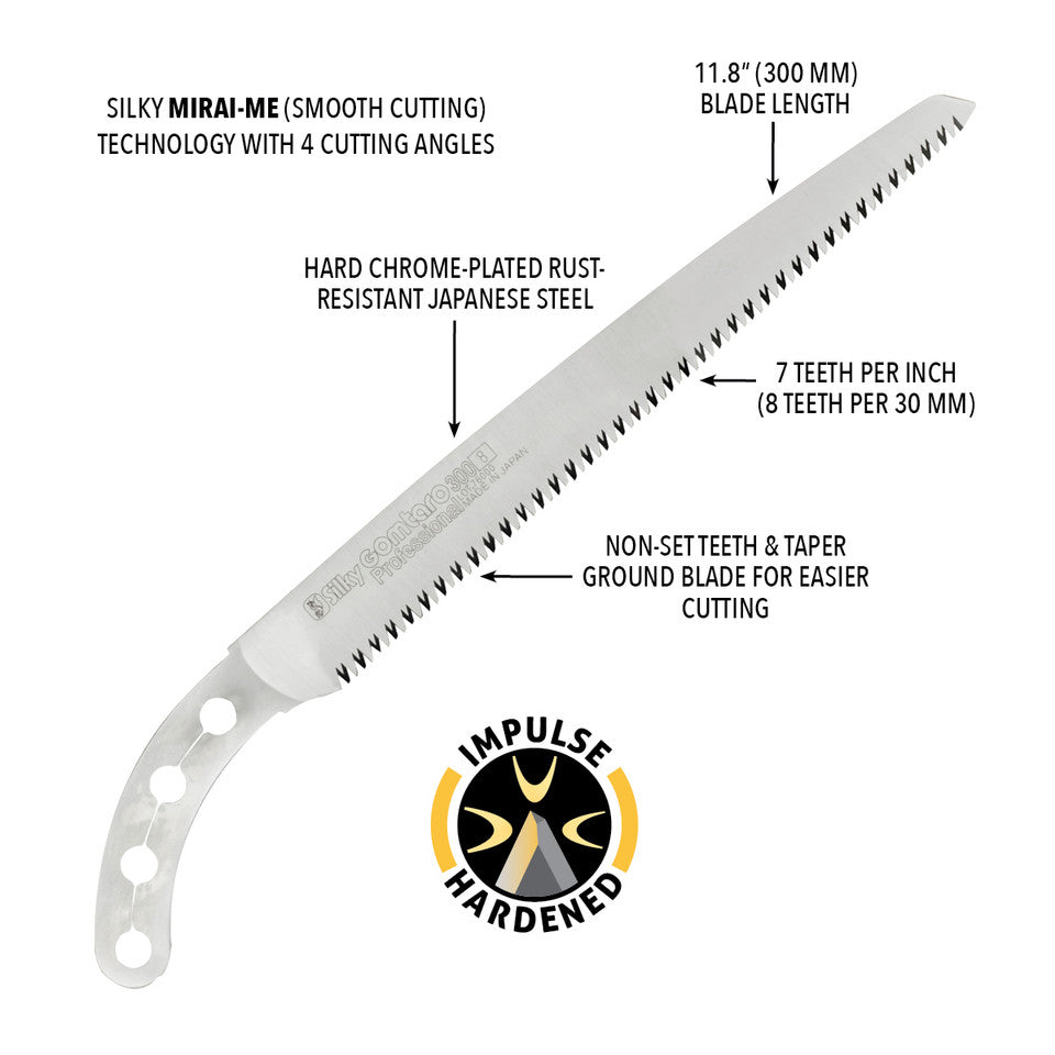 Silky Gomtaro Hand Saw 300 - Straight - Various Teeth - Replacement Blades (10x-30)