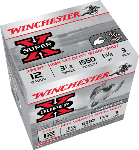 Winchester X-Super 12 Gauge 3.5" 1.3/8oz #3 HV Steel - KBM Outdoors