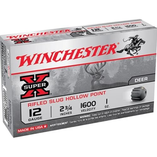 Winchester Super-X 12 Gauge VP Rifled Lead Slugs 2.75" 1oz - KBM Outdoors
