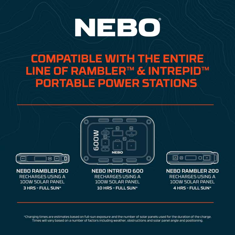 NEBO Reliance 100W Solar Panel