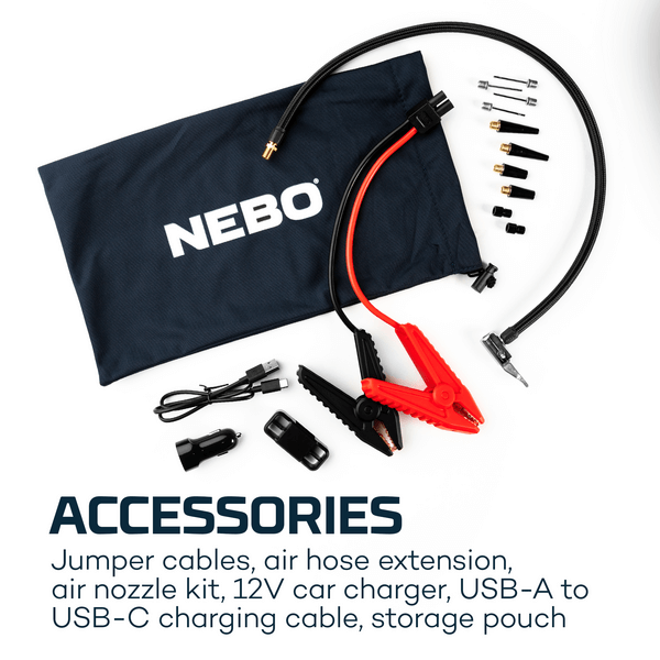 NEBO Assist Air Jump Start & Air Compressor 1500Amps - KBM Outdoors
