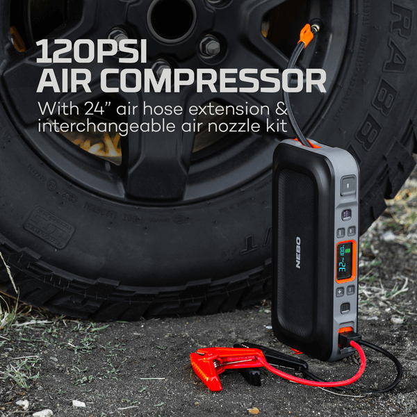 NEBO Assist Air Jump Start & Air Compressor 1500Amps - KBM Outdoors