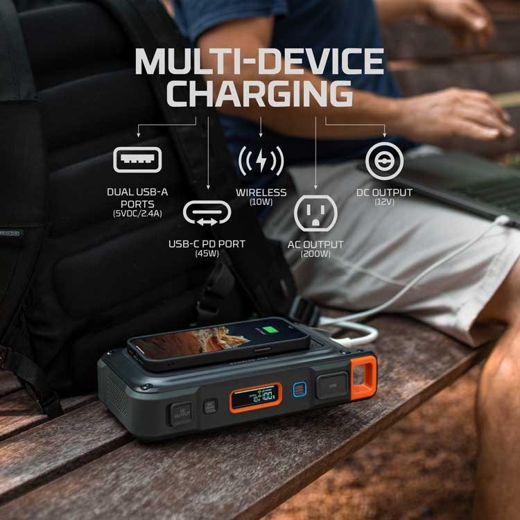 NEBO Rambler 200 Power Station (Acquire Power, Store Power, Transfer Power) - KBM Outdoors