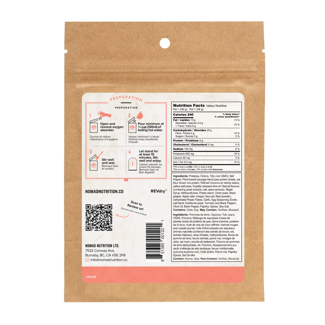 NOMAD Southwest Breakfast Skillet Snack Size 56g - KBM Outdoors