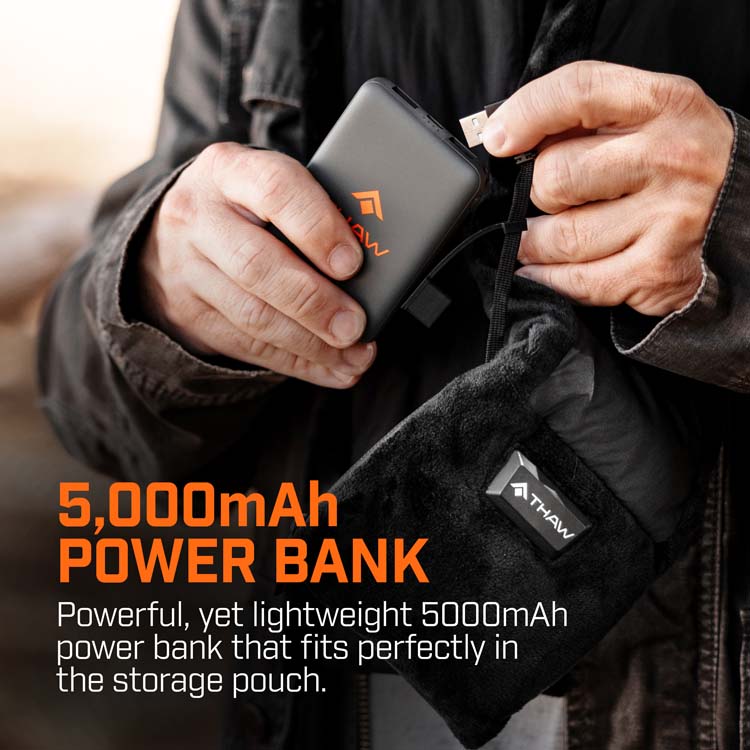 THAW Rechargeable Heated Scarf 2.0 with 5k Power Bank Included - KBM Outdoors