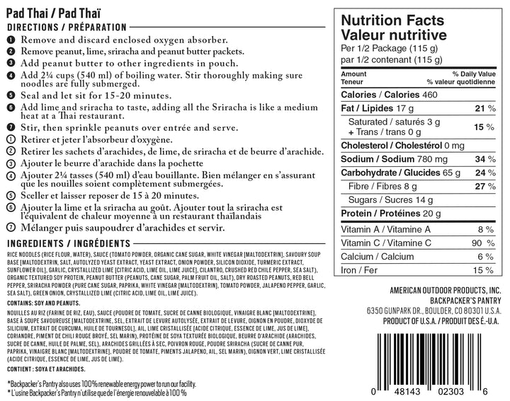 Backpacker Pantry - Pad Thai - KBM Outdoors
