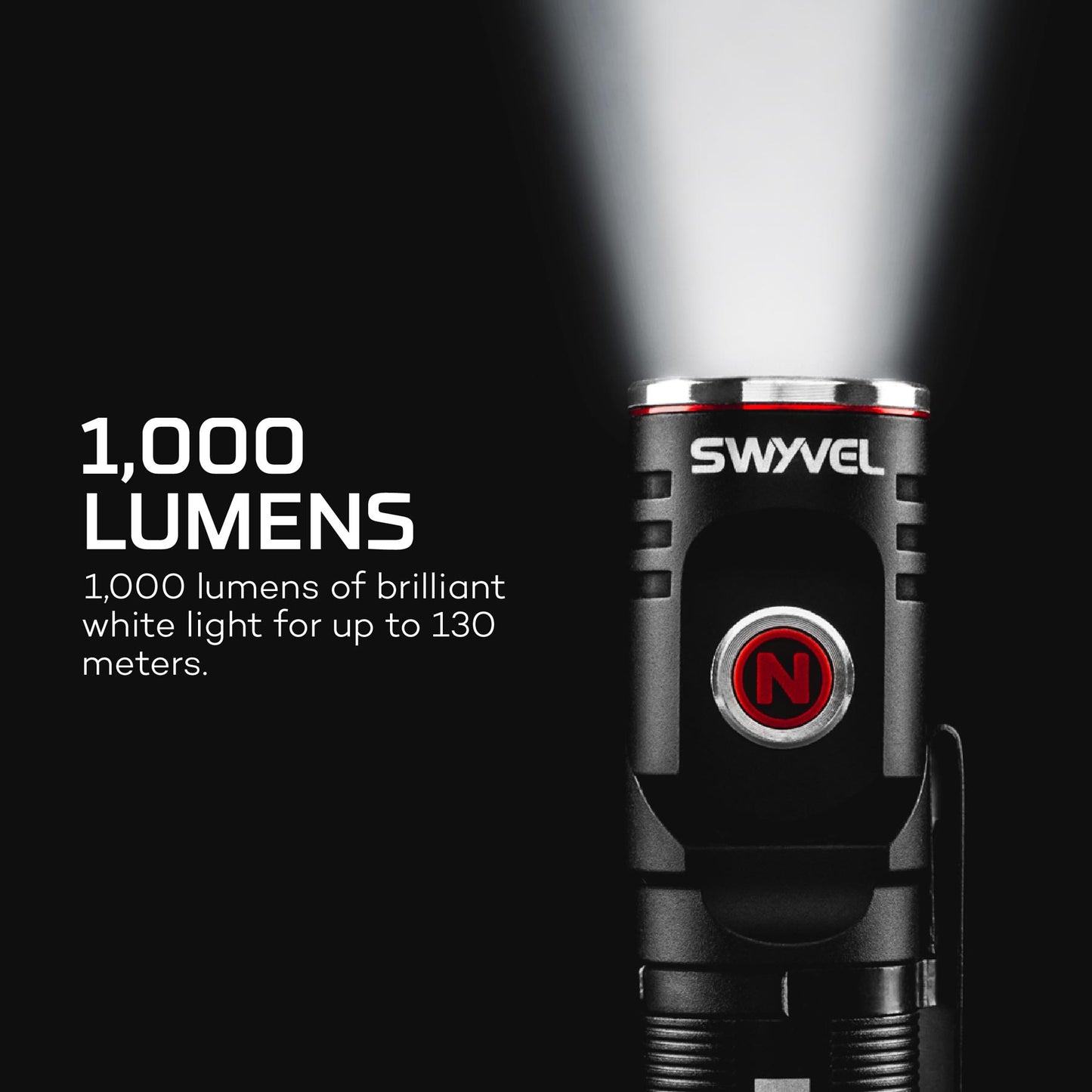 NEBO Compact 1,000 Lumen Rechargeable EDC Flashlight with a 90º Rotating Swivel Head - KBM Outdoors
