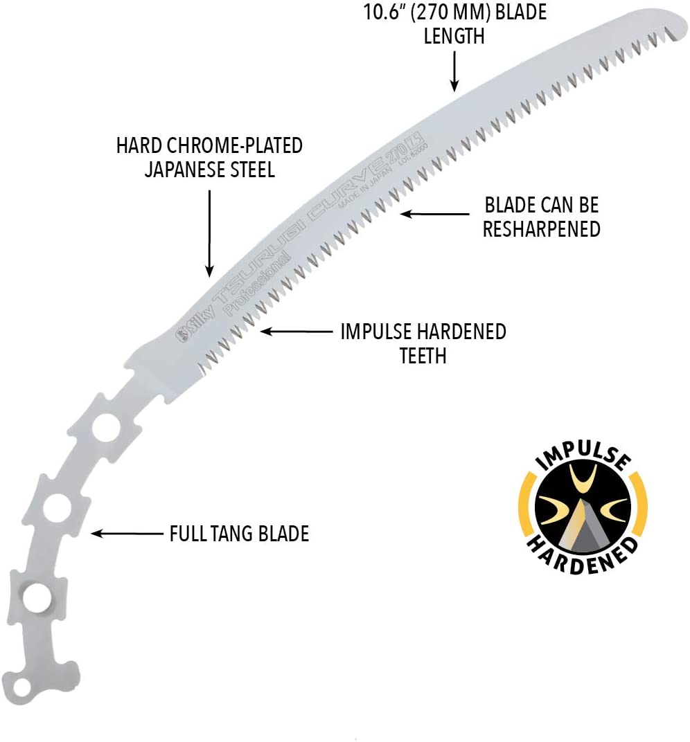 Silky Tsurugi Curve Replacement Blade 270mm - Lg. Teeth 455-27 - KBM Outdoors