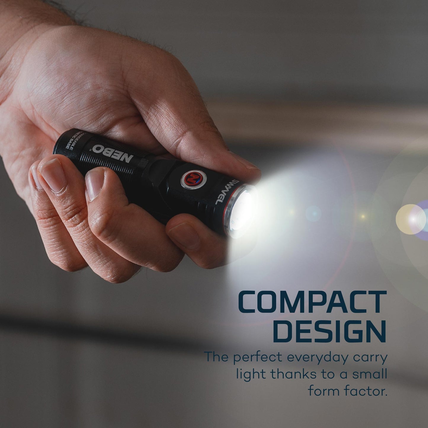 NEBO Compact 1,000 Lumen Rechargeable EDC Flashlight with a 90º Rotating Swivel Head - KBM Outdoors