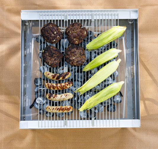 FireSide Pop-Up Pit Tri-Fold portable grilling grates - KBM Outdoors