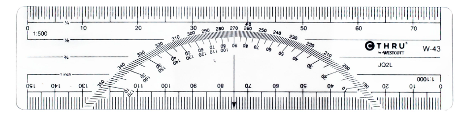 Westcott 6" Metric Protractor Ruler (W-43) - KBM Outdoors