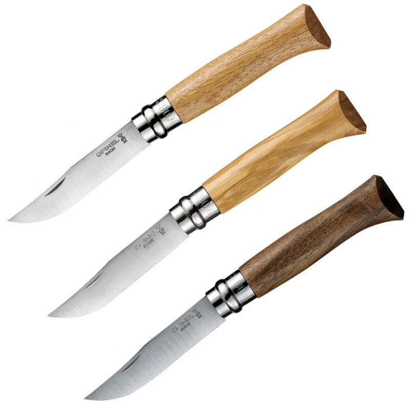 Opinel No. 8 Knives (Various Styles) Oak, Olive or Walnut – KBM