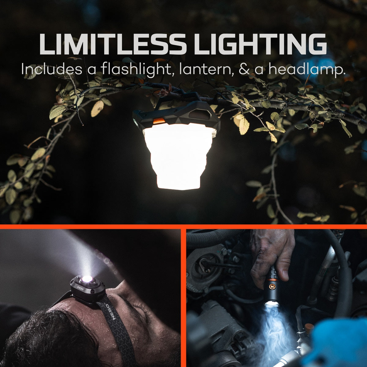 NEBO 5 Piece Emergency Kit 22 (Solar Charger, Lantern, Flashlight, Headlamp, and Case) - KBM Outdoors