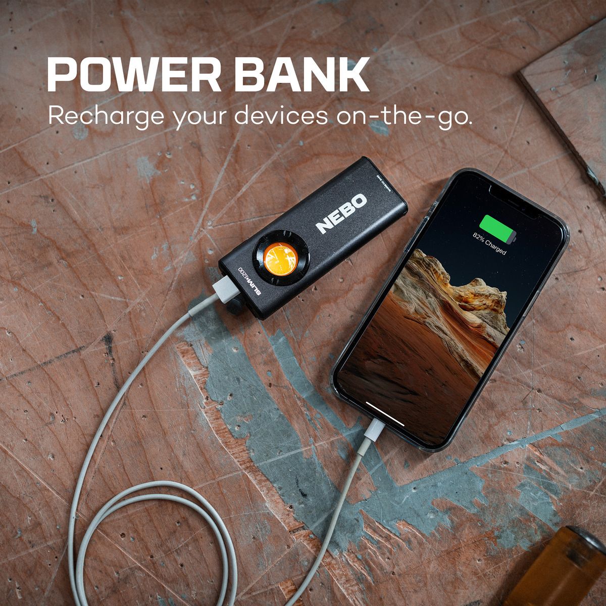 Nebo SLIM+ 1200 - Powerful Rechargeable Pocket Light with Laser Pointer and Power Bank - KBM Outdoors