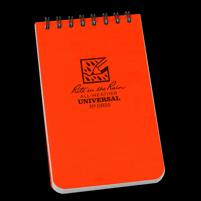 Hi-Viz Pocket Notepad Top-Spiral- 3"x 5" (#OR35) - KBM Outdoors