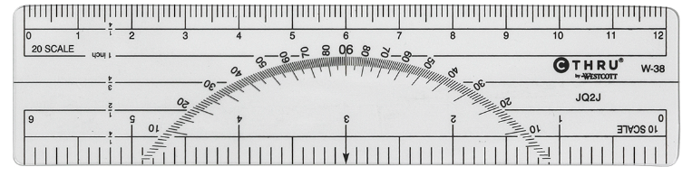 CTHRU 10ths/20ths Ruler/Protractor - KBM Outdoors