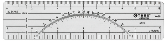 CTHRU 10ths/20ths Ruler/Protractor - KBM Outdoors