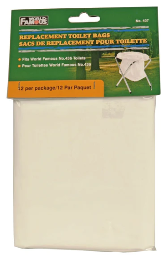 WORLD FAMOUS REPLACEMENT TOILET BAGS - 12/PKG - KBM Outdoors