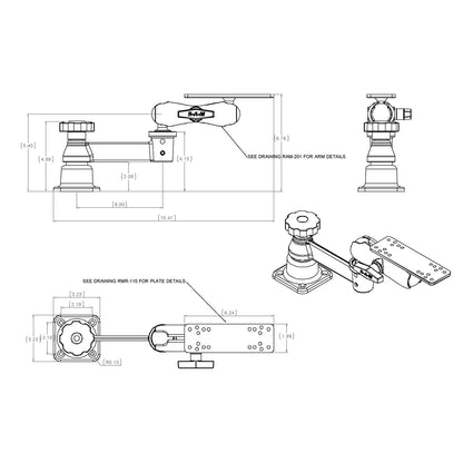 RAM® Horizontal Swing Arm with Double Ball Mount (RAM-109H-2U)