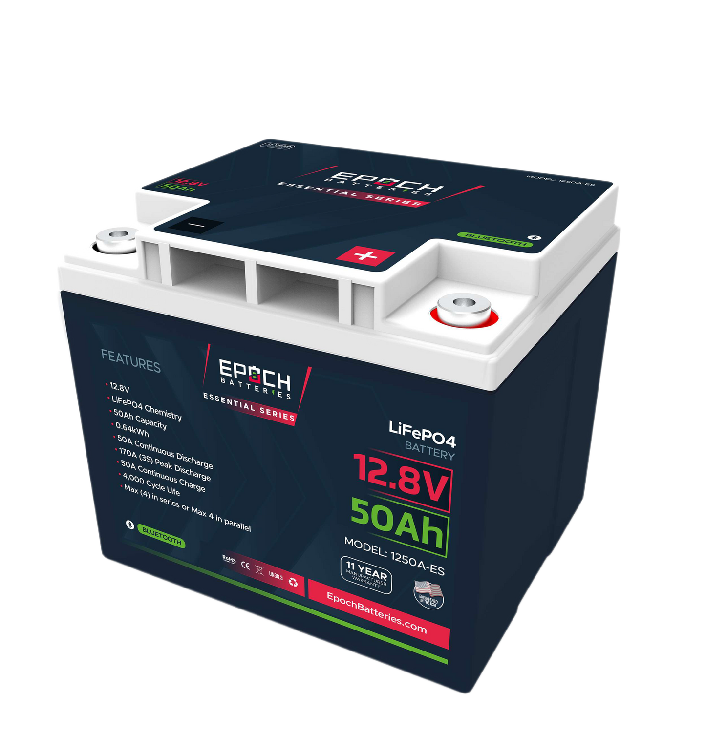 EPOCH 12V 50Ah | Bluetooth | LiFePO4 Battery - Epoch Essentials