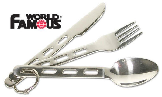 World Famous Ultralight Cutlery set (3 piece) with Detachable Ring