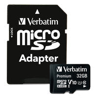 Verbatim 32GB Premium microSDHC Memory Card with Adapter, UHS-I V10 U1 Class 10 - KBM Outdoors