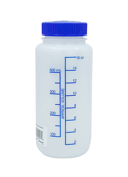 16oz Wide Mouth Bottle - White HDPE w/o Loop Top