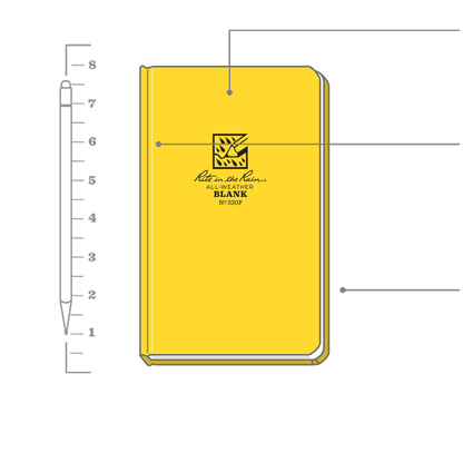 Rite in the Rain Hard Cover Book 4.75"x7.5" - Blank - No. 330F