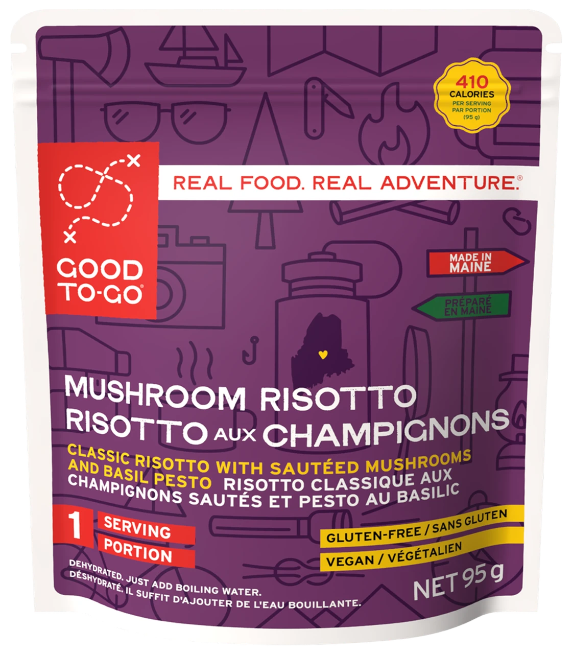 Good To Go Food - Plat déshydraté de risotto aux champignons et fines herbes