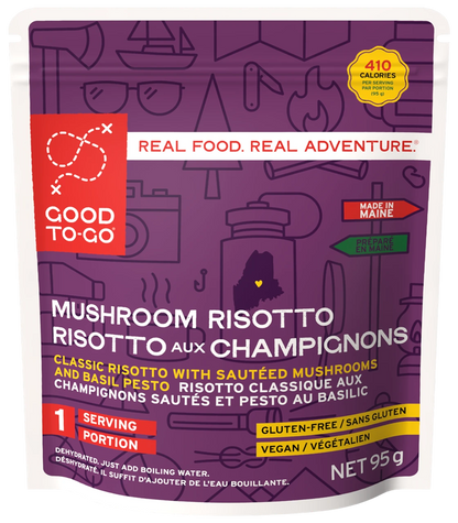 Good To Go Food - Plat déshydraté de risotto aux champignons et fines herbes