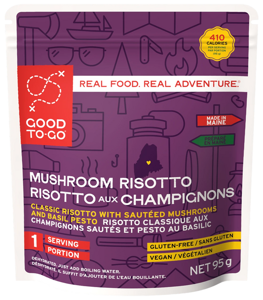 Good To Go Food - Plat déshydraté de risotto aux champignons et fines herbes