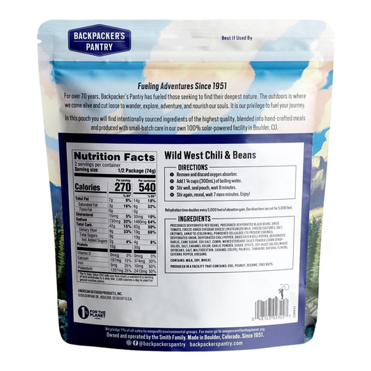 Backpacker's Pantry - Wild West Chili & Beans Dehydrated Food Pack