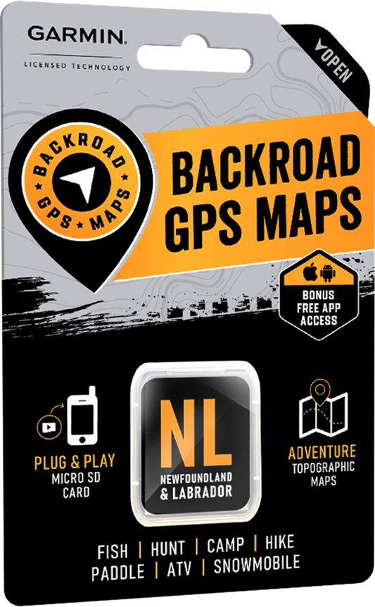 Backroad Maps GPS TOPO for Garmin Handhelds - SD Card - Newfoundland & Labrador
