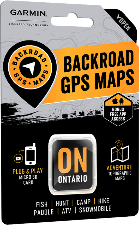 Backroad Maps GPS TOPO for Garmin Handhelds - SD Card - Ontario
