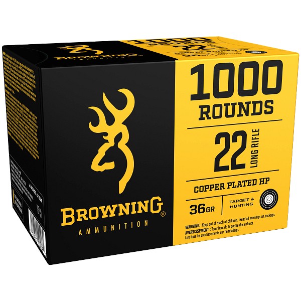 Browning 22LR 36 Grain Copper Plated HP 1000rd/box